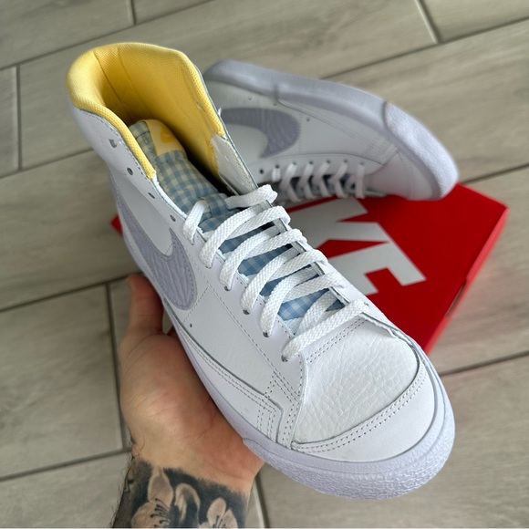 NIKE BLAZER MID WHITE BLUE - Picture 2 of 4